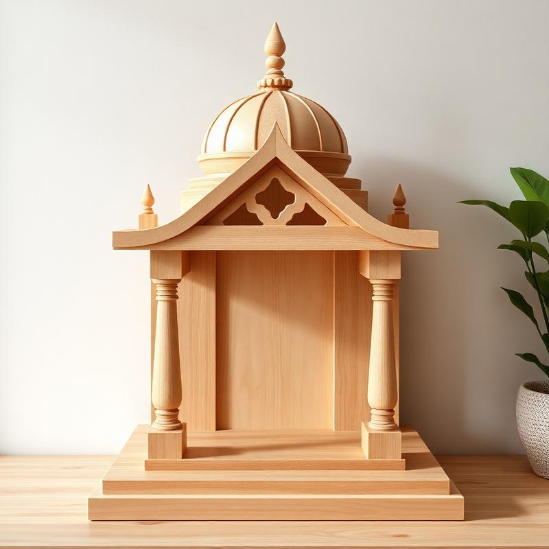 Modern Minimal handcrafted wooden temple